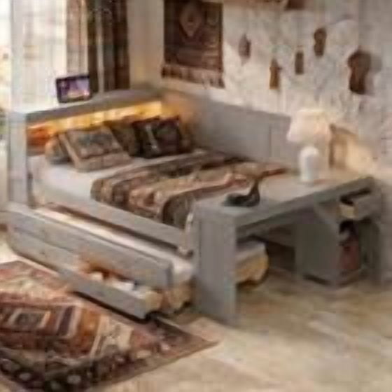 Sailvan Full Size Daybed with Storage Drawers, Trundle and Built-in Desk Gray