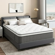 Sailvan Full Size Mattress 12 Inch, Hybrid Medium Firm Mattress Gel Memory Foam Mattress with Individually Pocket Coils for Pressure Relief/Strong Edge Support/CertiPUR-US, Gray