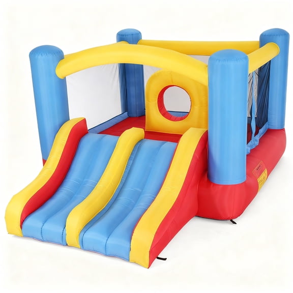 Sailvan Inflatable Bounce House, Indoor/Outdoor Bouncy House with Inflatable Obstacle Dual Tunnels, Large Slide Climbing Bounce Area Castle for Party