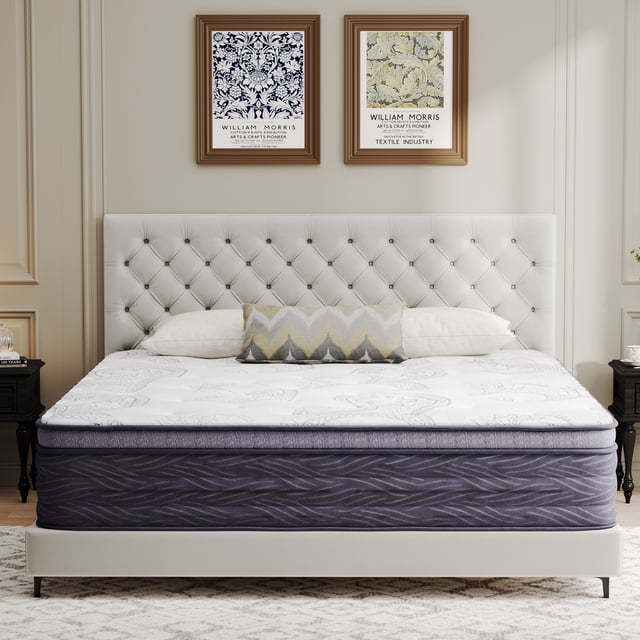 Coolvie 12 Inch King Hybrid Mattress In A Box – 3 Layer Foam & Pocket Springs, Medium Firm Feel, Motion Isolation, 100-Night Trial