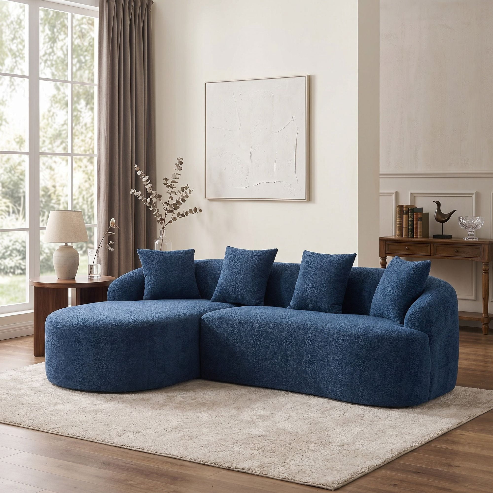 Sailvan L-Shape Sectional Sofa, 30D High-Density Foam Modular Chenille Couch for Living Room