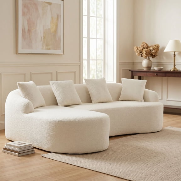 Sailvan L-Shape Sectional Sofa, 30D High-Density Foam Modular Chenille Couch for Living Room