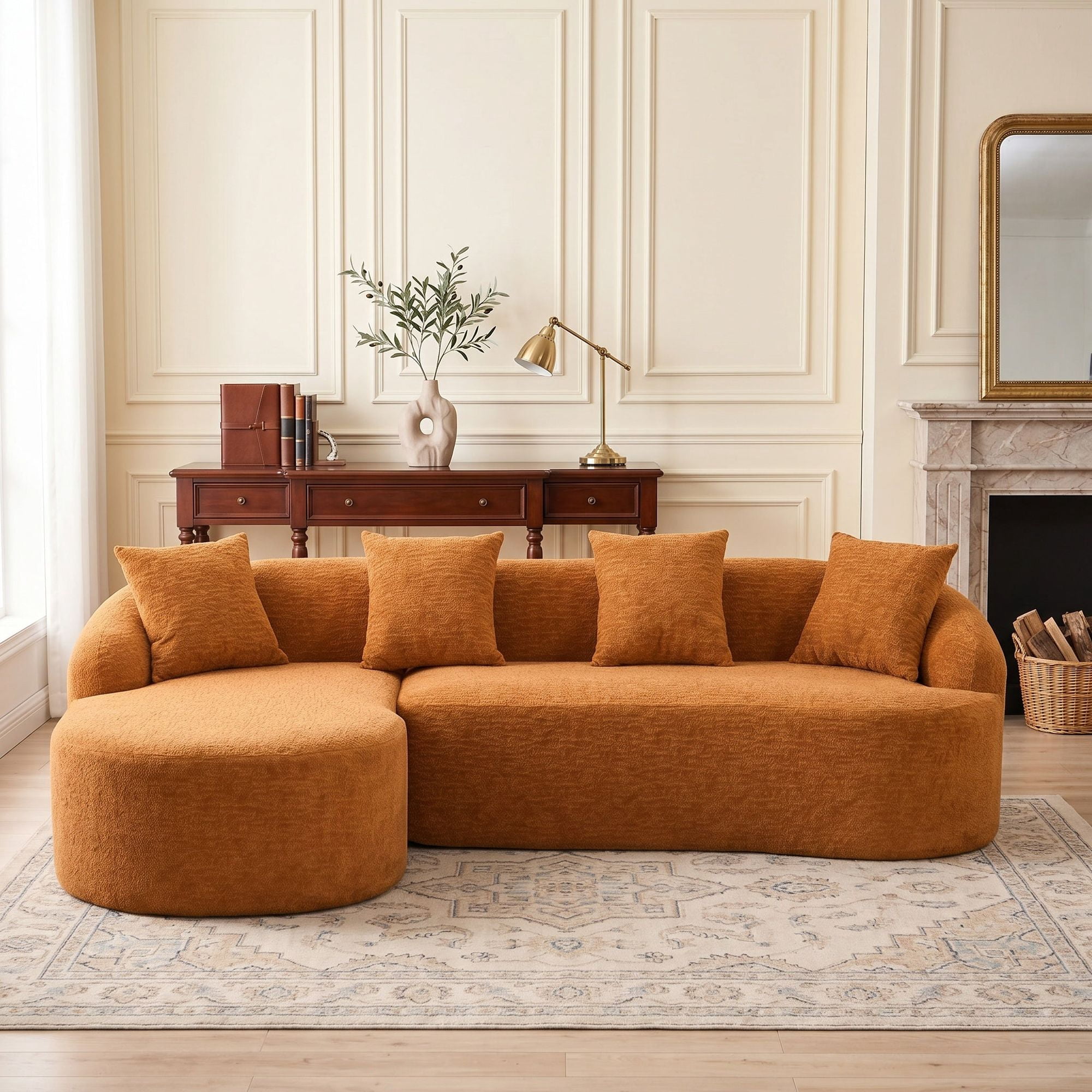 Sailvan L-Shape Sectional Sofa, 30D High-Density Foam Modular Chenille Couch for Living Room