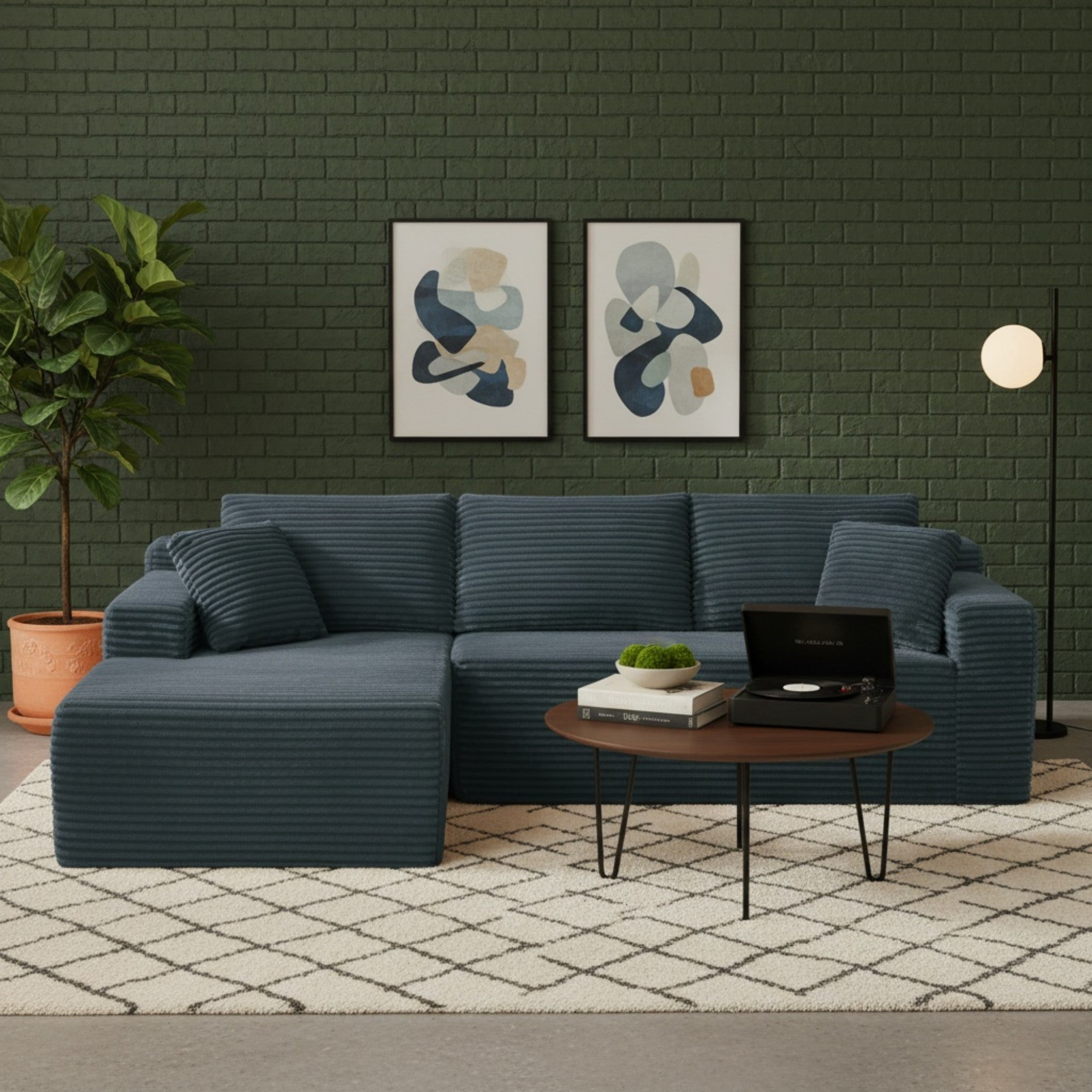 Sailvan L-Shaped Cloud Sectional Sofa with Deep Seat,No Assembly Required,Modular Couches Sleeper