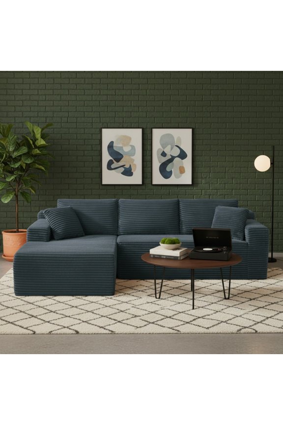 L-Shaped Cloud Sectional Sofa with Deep Seat,No Assembly Required,Modular Couches Sleeper