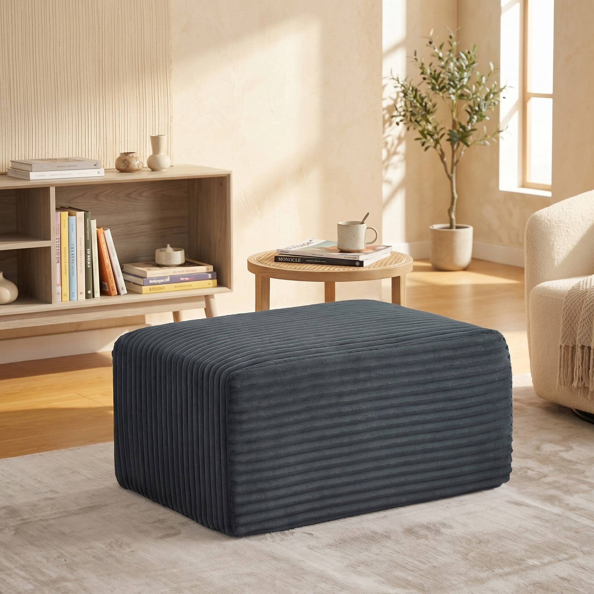 Sailvan L-Shaped Cloud Sectional Sofa with Ottoman
