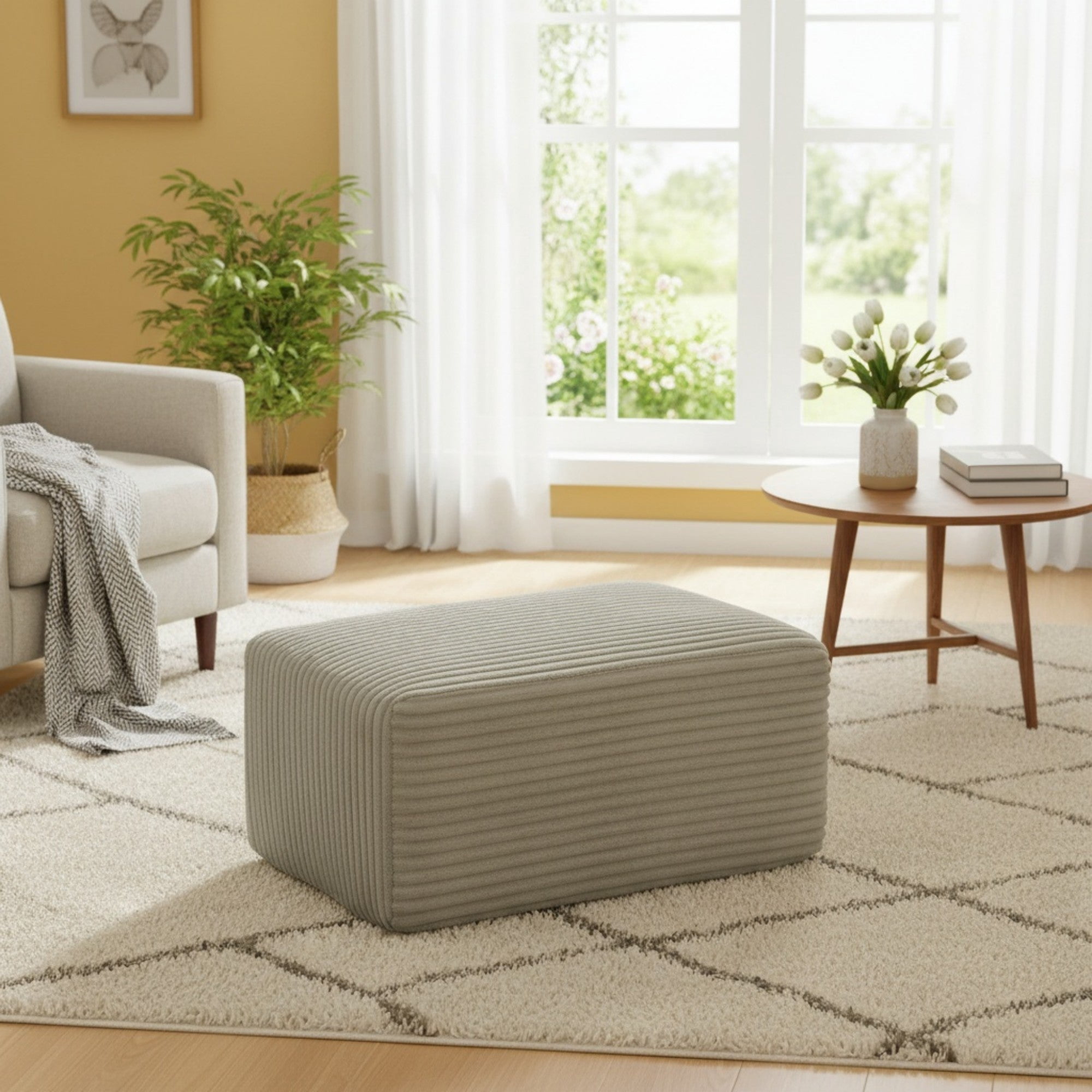 Sailvan L-Shaped Cloud Sectional Sofa with Ottoman