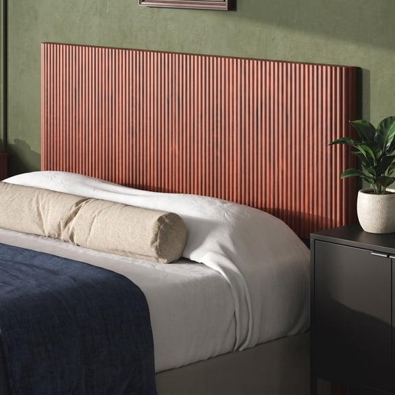 Sailvan Modern Wooden Queen Headboard with Arched Corrugated Design
