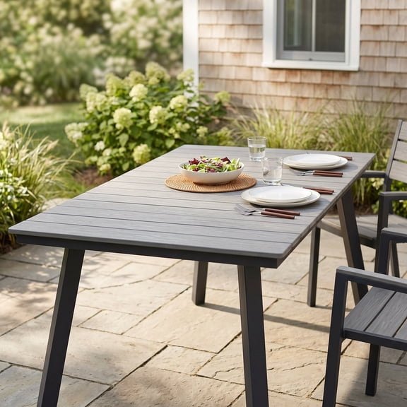 Sailvan Outdoor Dining Table Collection with Umbrella Hole, All-Weather Foldable & Square Options