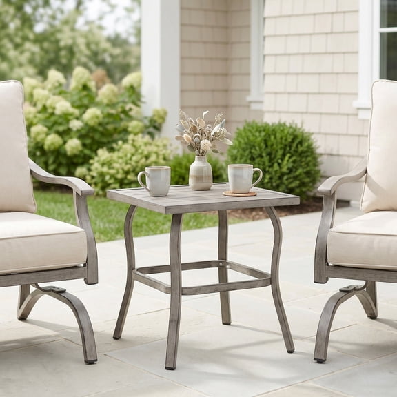 Sailvan Outdoor Iron Table: Side/Coffee/Folding Dining, Weather-Resistant & Sturdy