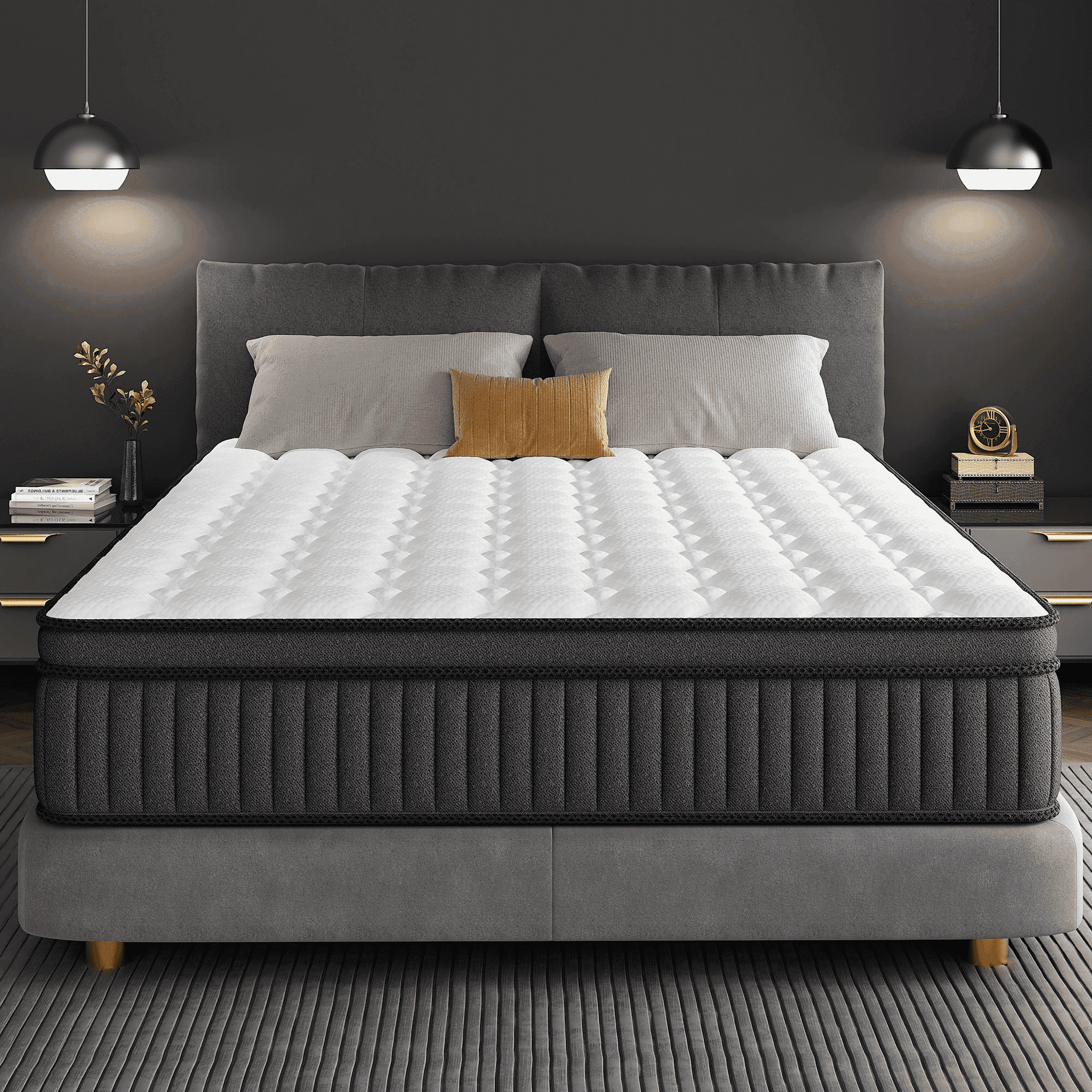Sailvan Queen Mattress 10 inch,Hybrid Innerspring Mattress Queen Size in a Box,Medium Firm,Gel Memory Foam and Individual Pocket Springs Mattress,CertiPUR-US