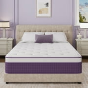 Sailvan Queen Mattress 12 inch,Purple Queen Size Mattress in a Box,Cooling Gel Infused Memory Foam and Pocket Hybrid Spring Mattress,Medium Firm,Pressure Relief,CertiPUR-US