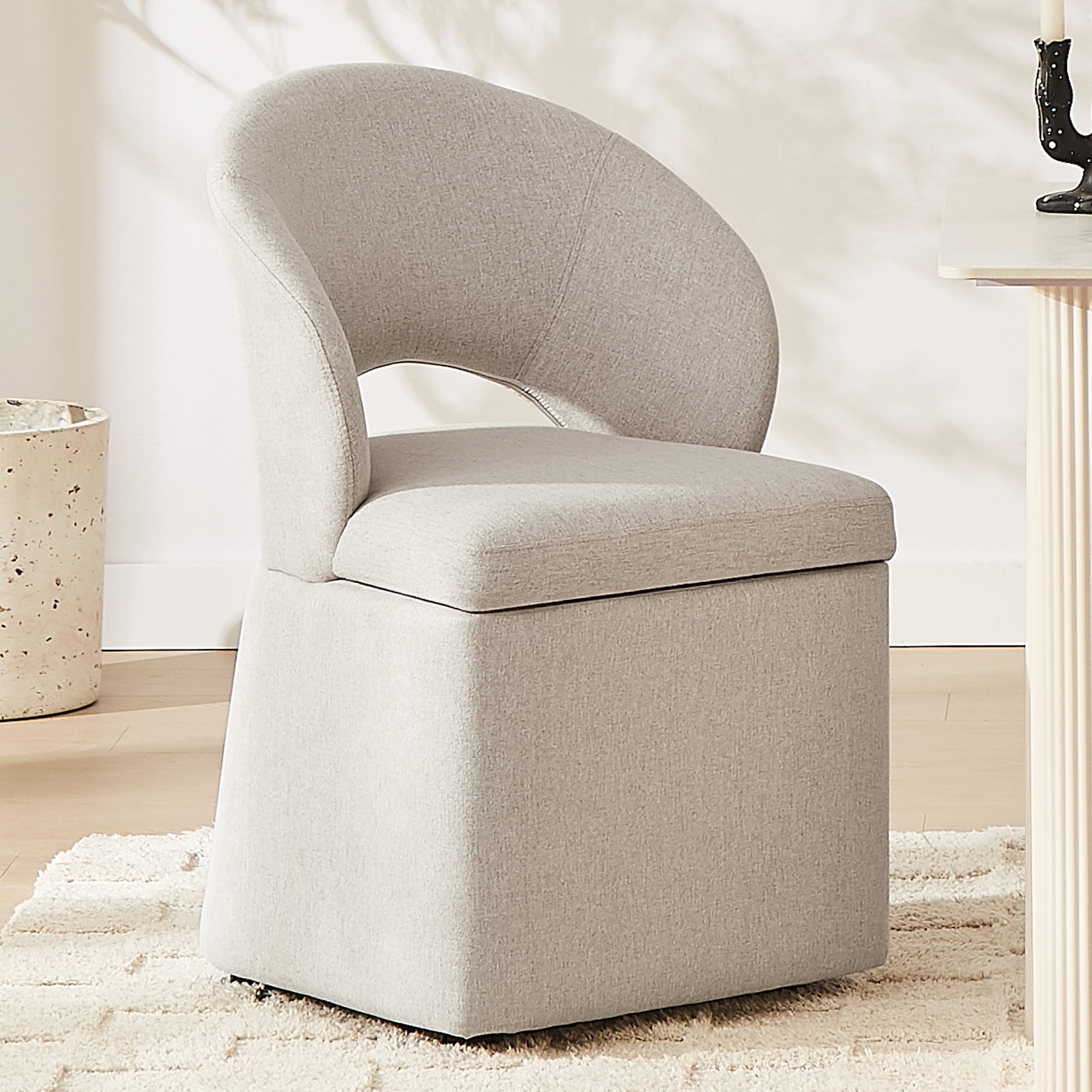 Sailvan Dining Chairs with Casters Storage, Barrel Chair Round