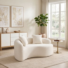 Sailvan S-Curved Chenille Sofa Loveseat, Dual-Depth, No Assembly, Compact for Small Spaces