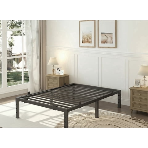 Sailvan Twin Bed Frame 14-Inch, Upgrade Sturdy Metal Platform with Under-Frame Storage, No Box Spring Needed, Easy to Assemble, Black