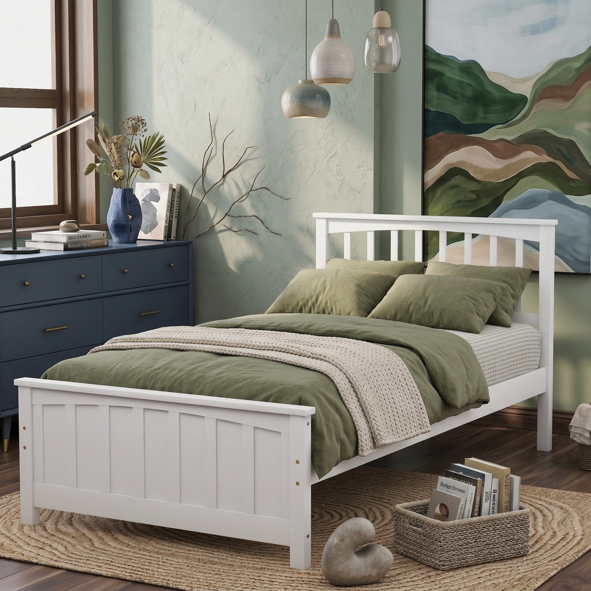 Sailvan Wood Platform Bed Twin size Platform Bed