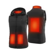 SAILWINDHEAT Sailwind Women's Lightweight Heated Vest Smart Electric Rechargeable Jacket With Removable Hood(10000mAh Battery Included),3 Heating Level,Black,Size M