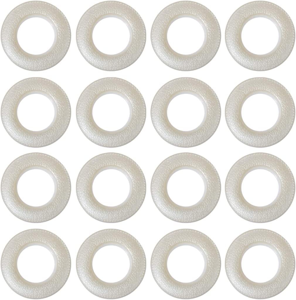 Saim 16 Pack Curtain Grommets Eyelet Rings Plastic Inner Diameter 1.65