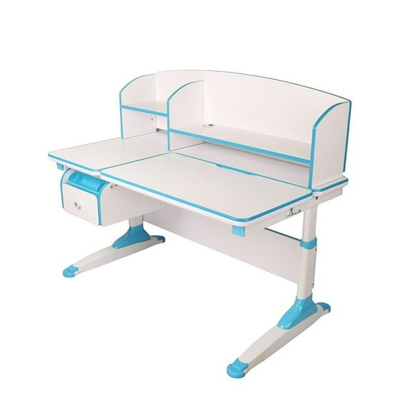 Saim Ergonomic Multi Function Adjustable Kids Study Desk & Hutch Model C Blue Color
