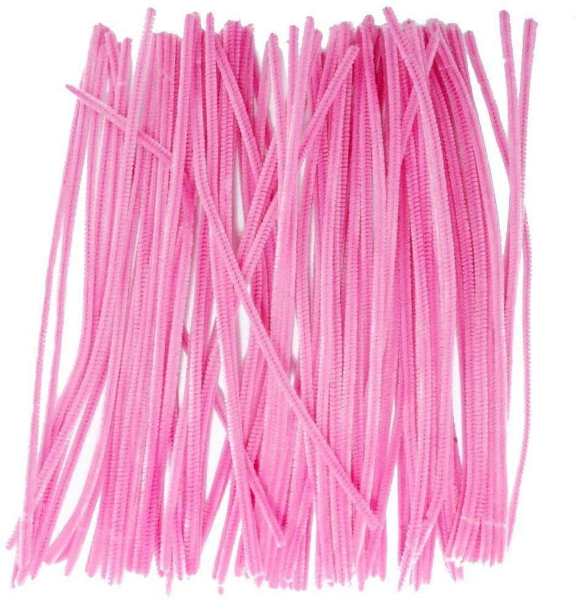 Krafty Kids Colorful Fuzzy Craft Sticks Pipe Cleaners - 40 Count - 12  Inches Long (Light Pink)