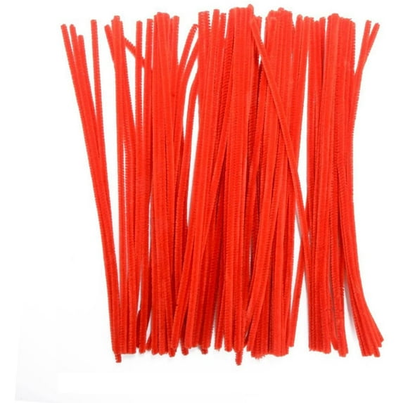 Saim Pipe Cleaners Chenille Stems 12" for DIY Creative Art Classroom Project, 100 pcs (Red)