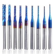 SainSmart Genmitsu 10Pcs Nano Blue Coat End Mill CNC Router Bits، 0.8-3mm، 1/8 Shank