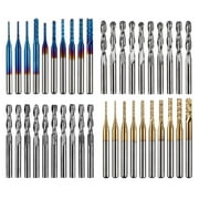 SainSmart Genmitsu 40pcs End Mills CNC Router Bits, 1/8" Shank CNC Cutter Milling Carving Bit Set Including 2-Flute Flat Nose & Ball Nose End Mill, Nano Blue Coat & Titanium Coat CNC Bits, MC40A