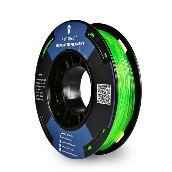 SainSmart Green Flexible TPU 3D Printing Filament, 1.75 mm, 250g, Dimensional Accuracy +/- 0.05 mm