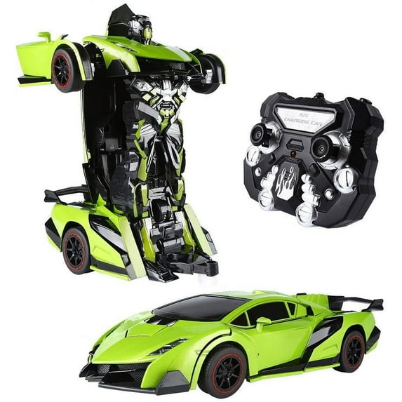 SainSmart Jr. Transform Car Robot, Electronic Remote Control RC Vehicles with One Button Tranforming & Realistic Engine Sound