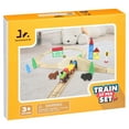 SainSmart Jr. Wooden Train Set, DoubleSided Tracks, for Kids Aged 35