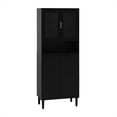 thumbnail image 1 of SainSpeed Bathroom Cabinet, Bathroom Floor Cabinet With Open Shelf, Large Display Cabinet With 2 Glass Display Door & 2 Doors, Kitchen Cupboard, Storage Cabinet For Living Room, 1 of 9
