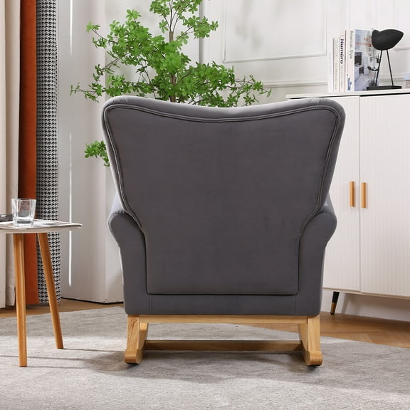 SainSpeed Contemporary Rocking Chair, Upholstered Accent Rocker Glider Chair, Modern Rocker Chair With Armrest For Nursery, Living Room, Bedroom, Playroom
