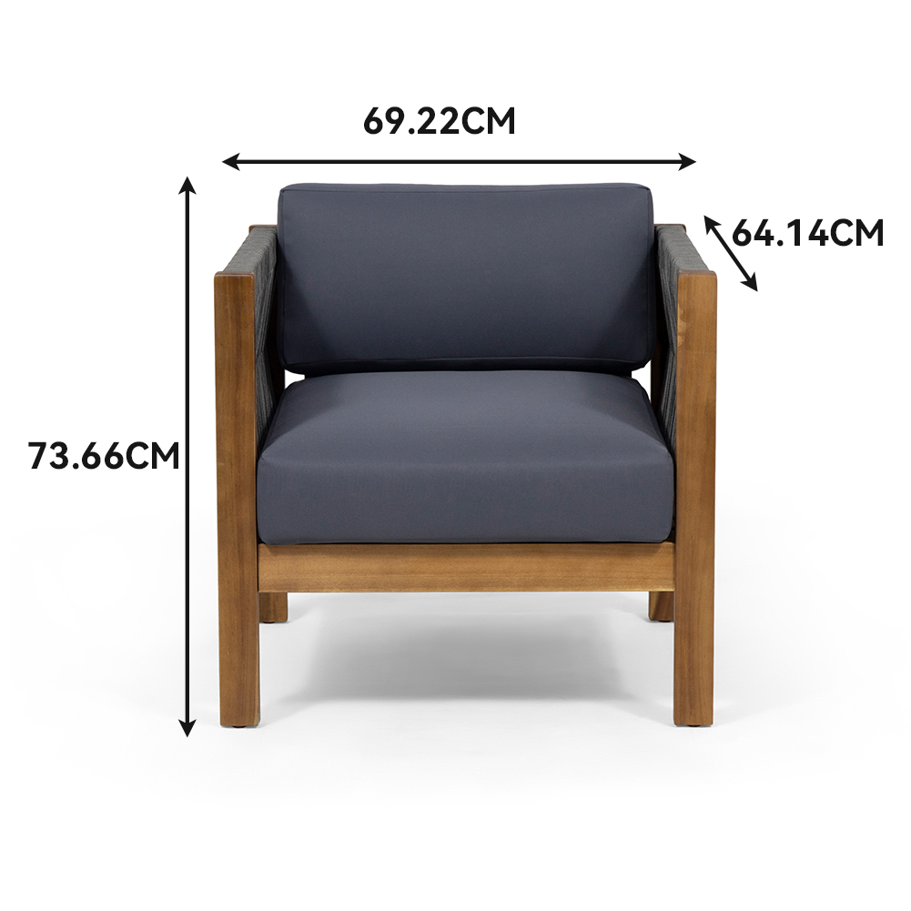 View of SainSpeed Modern Accent Chair With Waterproof Cushions, Outdoor Club ...