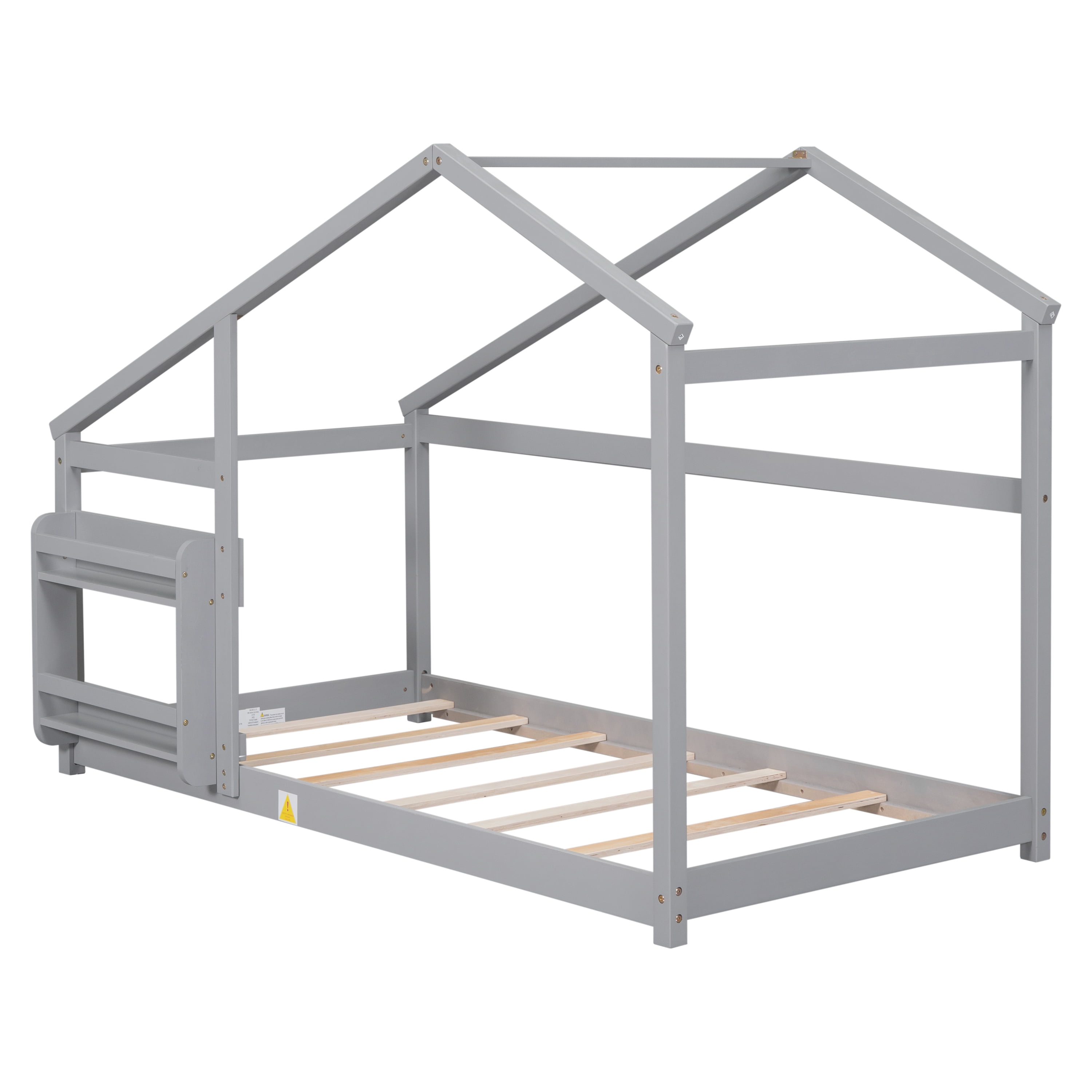 SainSpeed Twin Size Floor Bed Frame With Roof Design, No Box Spring — free download
