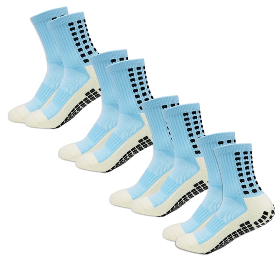 Sainberth 4 Pairs Mens Grip Soccer Socks Non Slip for Football Basketball Sports