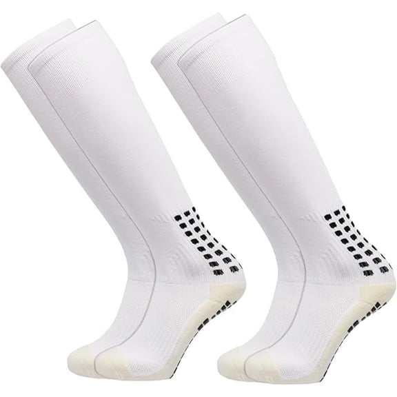 Sainberth Mens Knee High Grip Soccer Socks Non Slip Long Socks for Football Basketball Sports