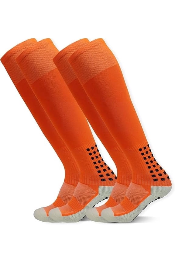 Mens Knee High Grip Soccer Socks Long Socks for Football Basketball Sports
