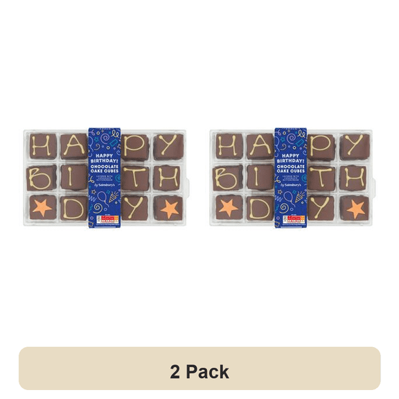 Sainsbury's Chocolate Birthday Celebration Cake Cubes 739g (Pack of 2)
