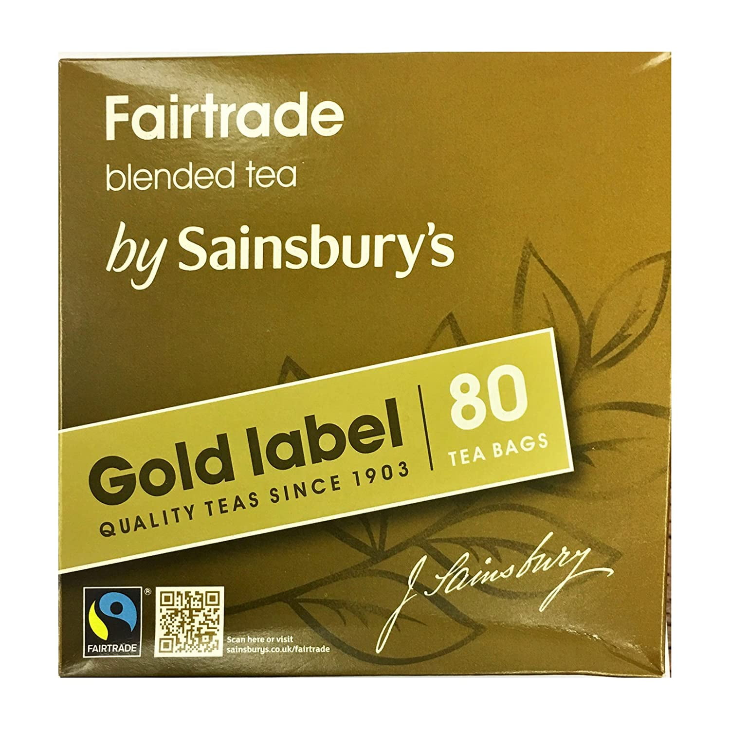 Sainsbury's Gold Label British Tea 80 Teabags Fairtrade Tea from