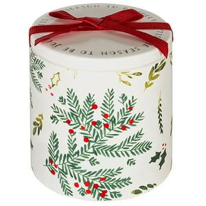 Sainsbury's Home Christmas Spice Holly Print Ceramic Candle 500g (Pack of 2)
