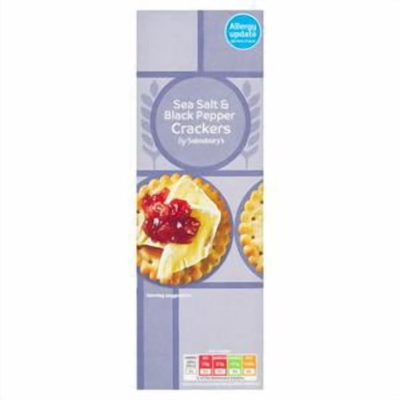 Sainsbury's Sea Salt & Black Pepper Crackers 185g (Pack of 6)