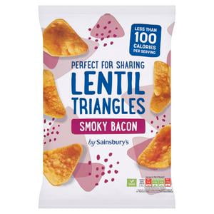Sainsbury's Smoky Bacon Lentil Triangles 85g (Pack of 6)