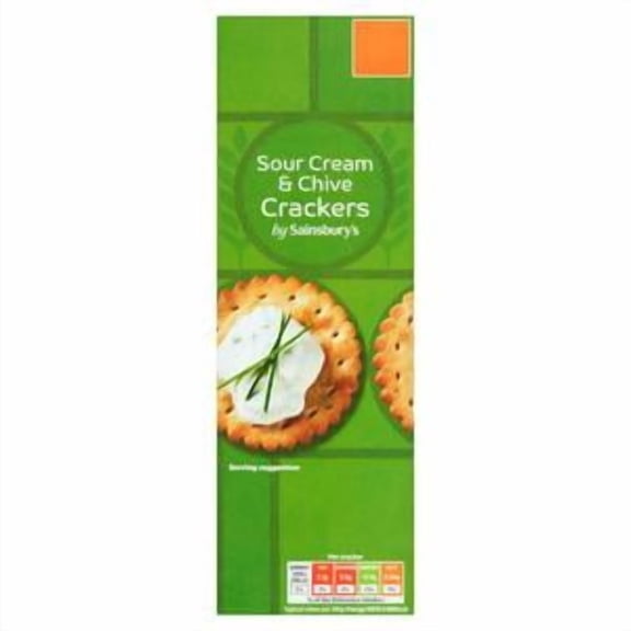 Sainsbury's Sour Cream & Chive Crackers 185g (Pack of 6)