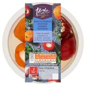 Sainsbury's Stuffed Cherry Peppers Goat's Cheese, Taste the Difference 125g (Pack of 2)