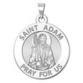 thumbnail image 1 of Saint Adam Round Religious Medal - - 1 Inch Size of a Quarter -Solid 14K White Gold, 1 of 2