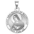 thumbnail image 1 of Saint Amalberga of Maubeuge Round Medals - 1 in Size of a Quarter -Solid 14K White Gold, 1 of 1