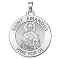thumbnail image 1 of Saint Amandus Religious Medal  - 3/4 Inch Size of a Nickel -Sterling Silver, 1 of 1