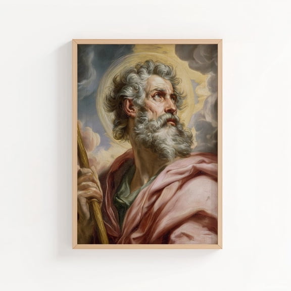 Saint Andrew The Apostle Print Style Christian Saint Wall Art Unframed Paper Print