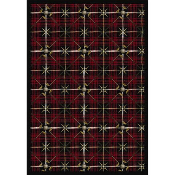 Saint Andrews Lumberjack Red 3 ft.10 in. x 5 ft.4 in. WearOn Nylon Machine Tufted- Cut Pile Sports Rug