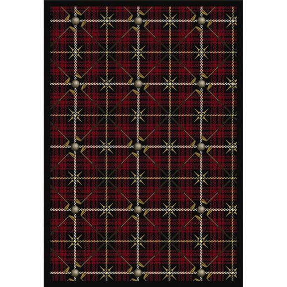 Saint Andrews Lumberjack Red 5 ft.4 in. x 7 ft.8 in. WearOn Nylon Machine Tufted- Cut Pile Sports Rug